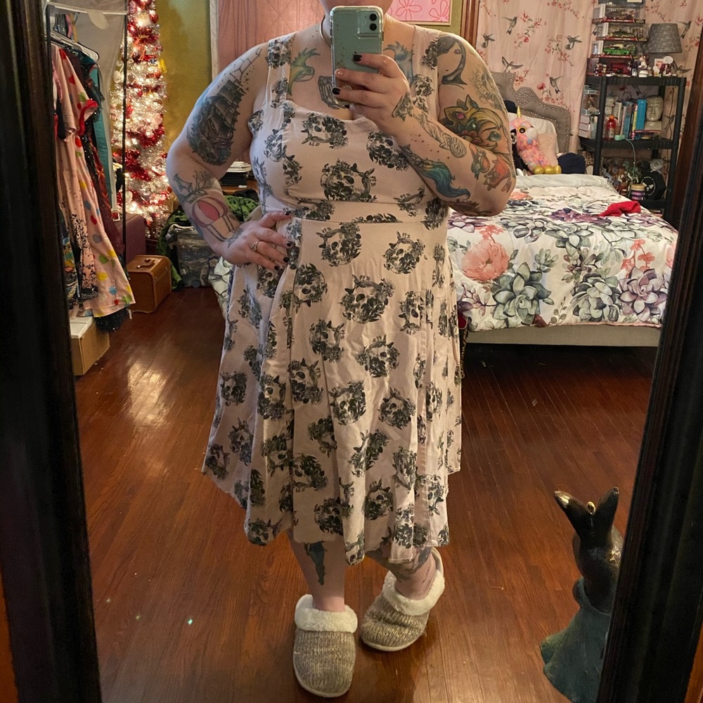 Torrid Skull Light Pink Swing Dress